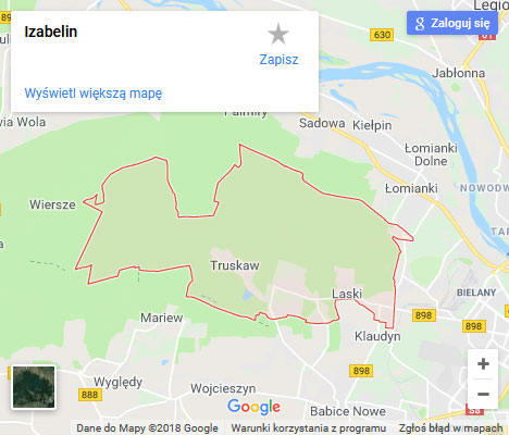 Mapa Google naprawa spłuczki Izabelin