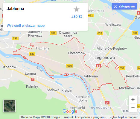 Mapa Google naprawa spłuczki Jabłonna