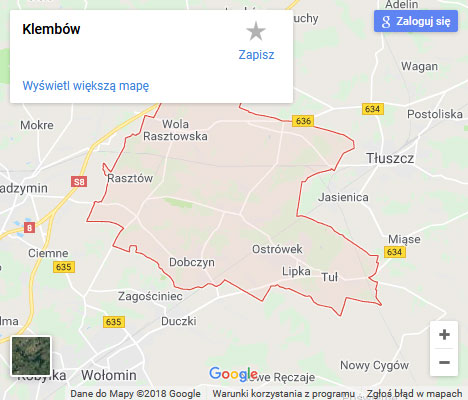 Mapa Google naprawa spłuczki Klembów