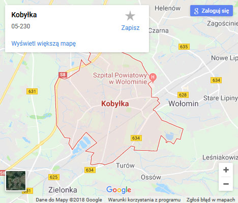 Mapa Google naprawa spłuczki Kobyłka
