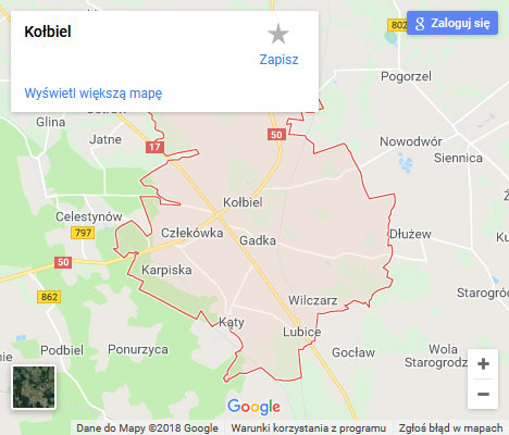 Mapa Google naprawa spłuczki Kołbiel