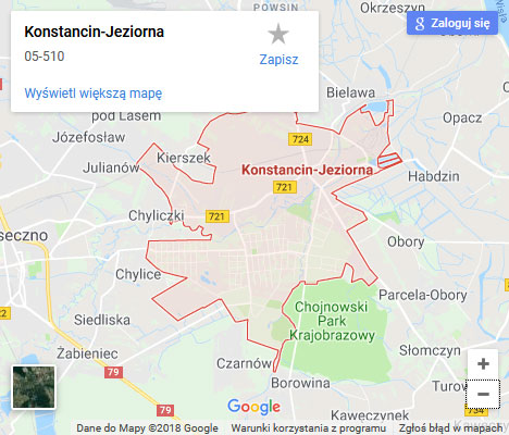 Mapa Google naprawa spłuczki Konstancin Jeziorna