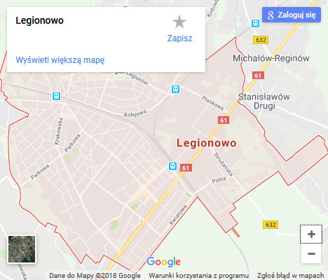 Mapa Google naprawa spłuczki Legionowo