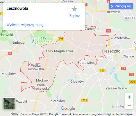 Mapa Google naprawa spłuczki Lesznowola