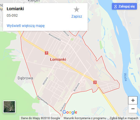 Mapa Google naprawa spłuczki Łomianki