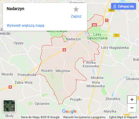 Mapa Google naprawa spłuczki Nadarzyn