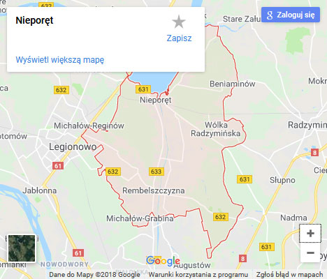 Mapa Google naprawa spłuczki Nieporęt