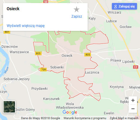 Mapa Google naprawa spłuczki Osieck