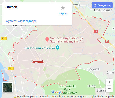 Mapa Google naprawa spłuczki Otwock