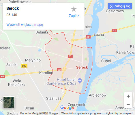Mapa Google naprawa spłuczki Serock